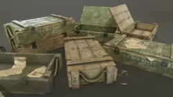 Ammo Crate Low-poly  3D model