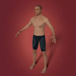 Arab - Indian Swimmer - Surfer 3D model