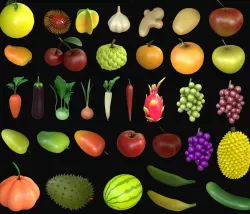 Asset - Cartoons - Food - Fruits 3D model