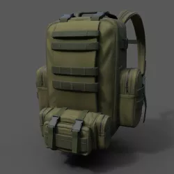 Bagpack human scifi military  Low-poly  3D model