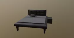 Bed and little prop  Low-poly  3D model