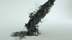 Black Fluid Abstract 3D model