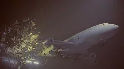 blender eevee plane crash animation scene 3D model