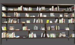 Book Shelf with Books Low-poly  3D model