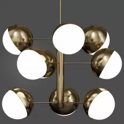 BRASS OPALINE GLASS 3D model