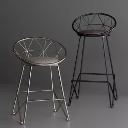 Breakfast Stool nordic bar chair- Rolf Kimsai Design metal wire  3D model