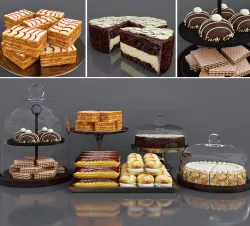 Cake bar Chocolate and Vanilla cake 3D model