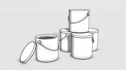 Cartoon high quality buckets 3D model