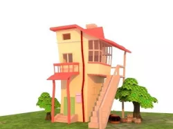 Cartoon House 3D model