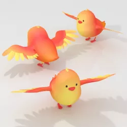 Cartoon small Bird chick 3D model