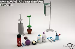Cartoon Toilette Props Low-poly  3D model
