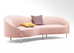 CB2 Curvo Pink Velvet Sofa 3D model