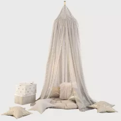 Children canopy and decor in beige and golden tones 3D model