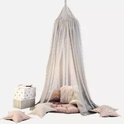 Children canopy and decor in pink colors 3D model