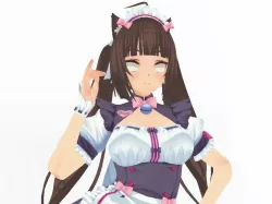 Chocola Model Nekopara Anime Pose Cat Low-poly  3D model