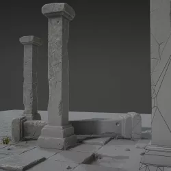 Column Set Low-poly  3D model