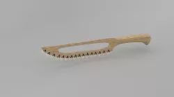 combat knife made of the teeth of sharks hipoly 3D model