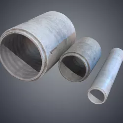 Concrete industrial pipes Low-poly  3D model