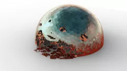 Damaged Martian Dome  Low-poly  3D model