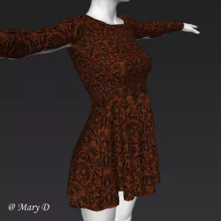 Dress with open back 3D model