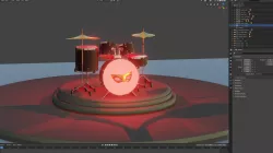 Drum Kit  Low-poly  3D model