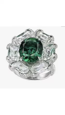Emeral Flower Ring 3D model