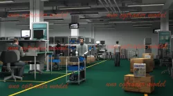 Factory Workshop Low-poly  3D model