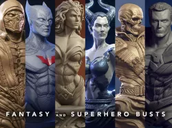 Fantasy and Superhero Bust - 3d print busts 3D Model Collection