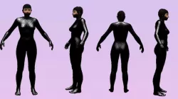Female Ninja Low-poly  3D model