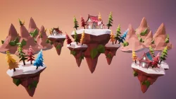 Floating Islands Low-poly  3D model
