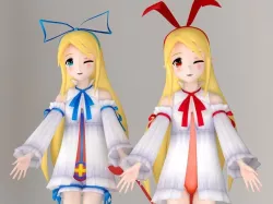 Flonne anime girl pose 01 3D model