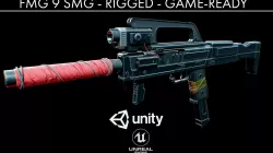 FMG 9 - Sub-Machine Gun Low-poly  3D model