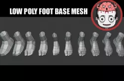 Foot basemesh pack Low-poly  3D model