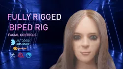 FULLY RIGGED FEMALE CHARACTER  Low-poly  3D model