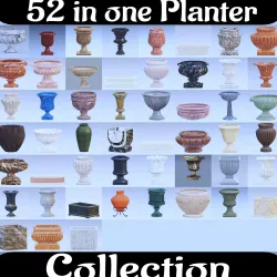 Garden urn planter collection 3D model