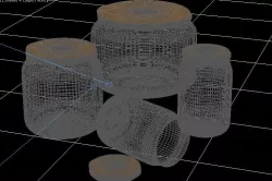 glass jar with wooden lid 3D model