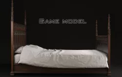 Gothic Bed game model Low-poly  3D model