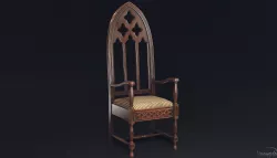 Gothic Chair game model Low-poly  3D model