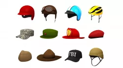Hats and Helmet Pack 4 3D model