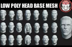 Heads base meshes Low-poly  3D model