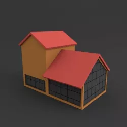 Hen House Low-poly  3D model