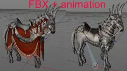 Horse animation FBX c4d  3D model