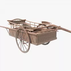 Horse-Drawn Carriage Low-poly  3D model