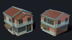 House of Color A Blue Low-poly  3D model