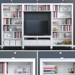 Ikea Hemnes tv place decor set 3D model