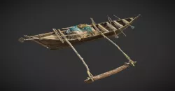 Indian Fishing Boat Low-poly  3D model
