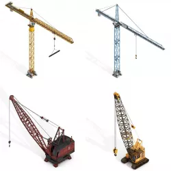 Industrial Cranes Collection Low-poly  3D model