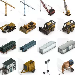  Industrial Vehicles Collections Low-poly  3D model