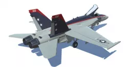 Jet Fighter Aircraft FA-18 Hornet Low-poly  3D model