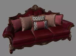 Large Classic Sofa Photorealistic VR AR 3D model